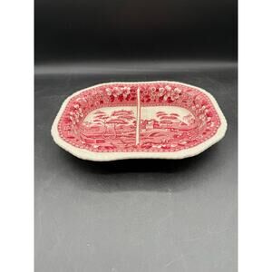 Spode Tower Pink 12.5" Divided Vegetable Bowl – English Porcelain